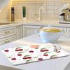 xigua Cute Cherry Fruit Dish Drying Mat for Kitchen Counter, Absorbent Microfiber Dishes Drainer Mats, Tableware Protector Dish Drying Pad 16x18in