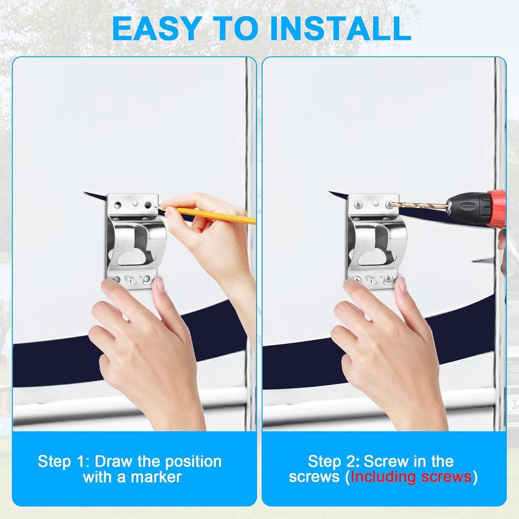 Linkstyle 2 Sets RV T-Style Door Latch Holder, Durable 304 Stainless Steel Camper Door Catch with Screws, Sturdy Door Retainer for RV, Trailer,