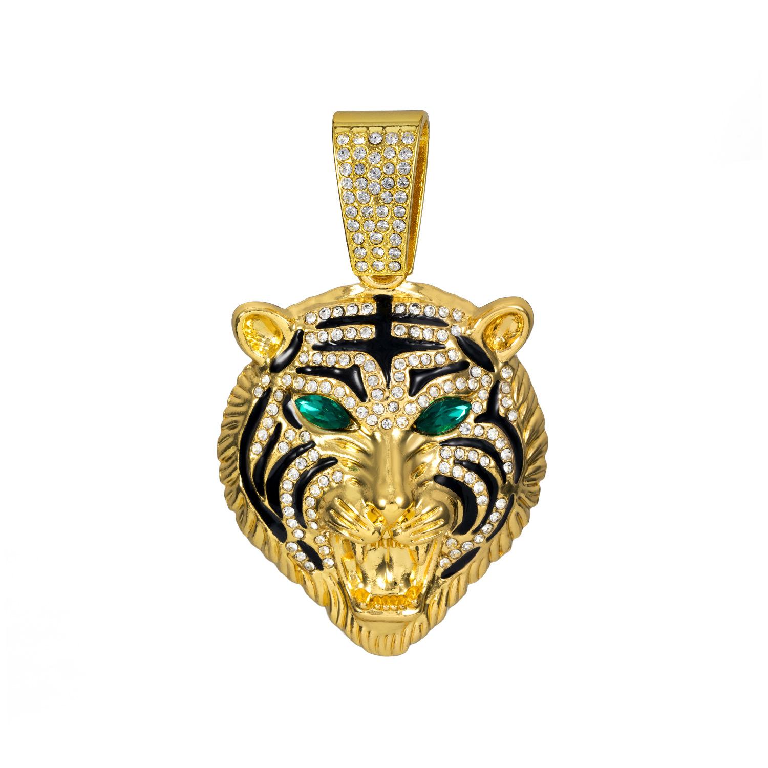 New Green-eyed Tiger Head Pendant Hip-hop Trendy Men s Jewelry. 1
