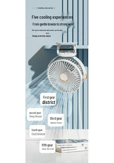 Dual-Use Ultra-Quiet USB Fan: Portable Clip-On for Dorm or Office, Rechargeable and Plug-In