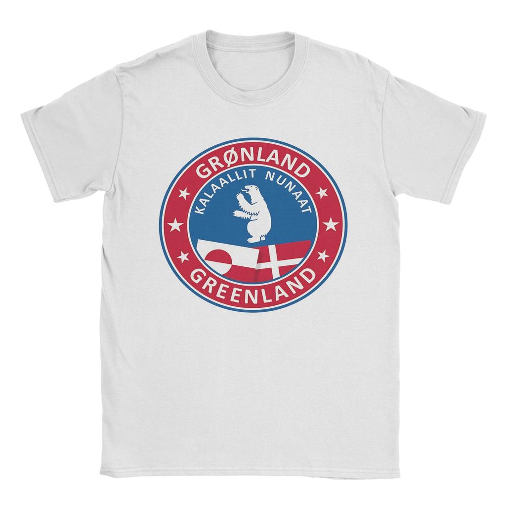 T-shirt da uomo con stemma della Groenlandia Magliette divertenti Manica corta Girocollo T-shirt Cotone Idea Regalo Abbigliamento