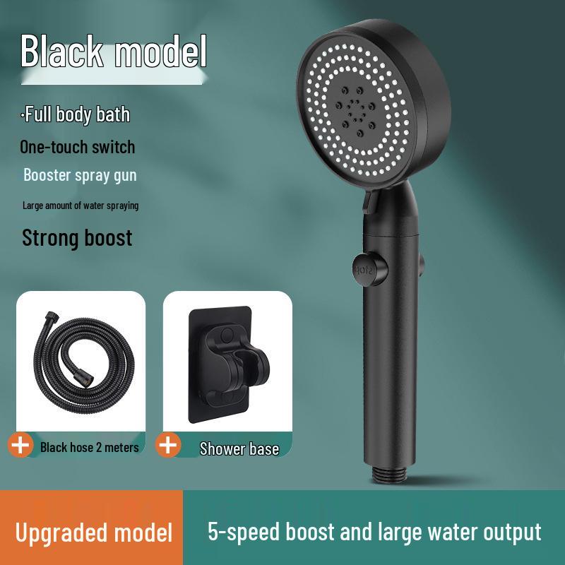 5-Speed Booster Handheld Shower Head Set with Spray Gun Design