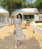Summer French Style Floral Midi Dress - Waist-Cinched, Slimming, Elegant Temperament
