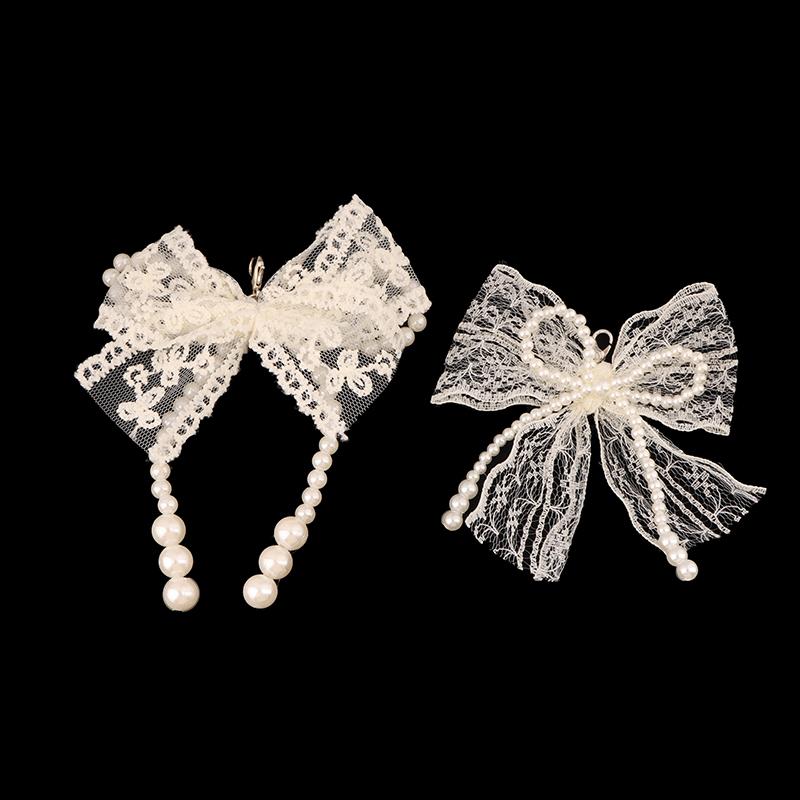 1/2 Piezas Flor Decorativa para Zapato Hebilla Encaje Perla Lazo Cordones de Zapato Amuletos Para Zapatillas Accesorios de Amuletos para Zapatos