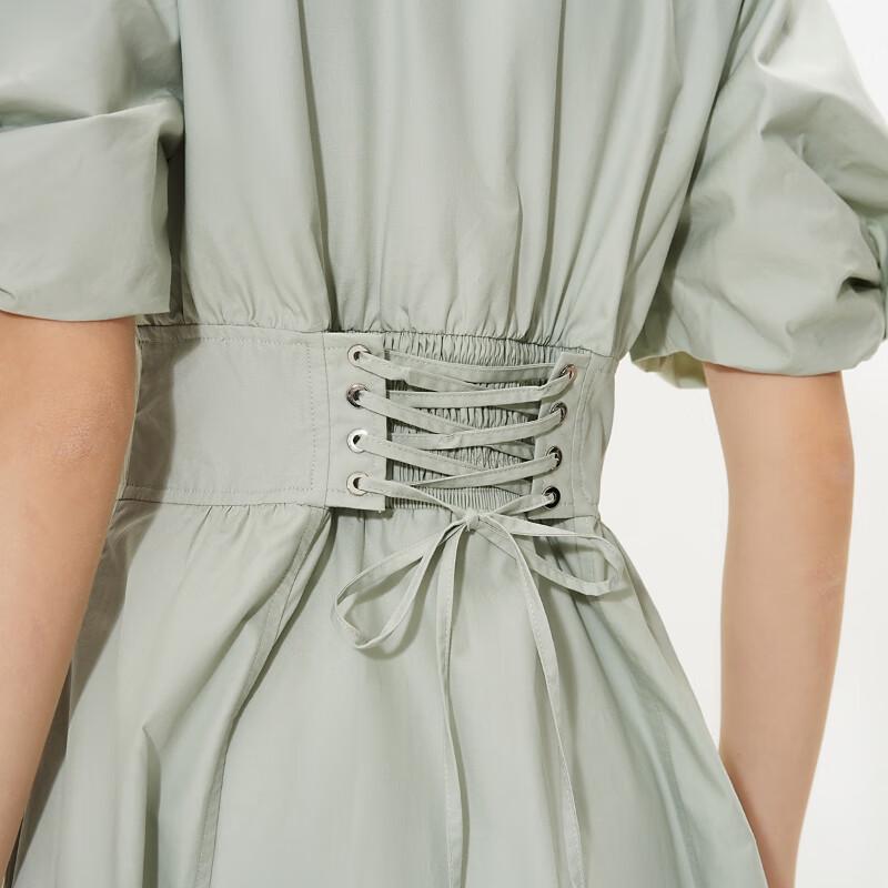 ONLY Women's Commuter Puff Sleeve Midi Shirt Dress