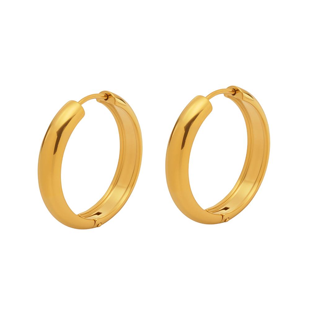 Nivora 18K Gold Plated Polished Smooth Women Hoop Earrings High Quality Stainless Steel Hypoallergenic Earring For Women Jewelry