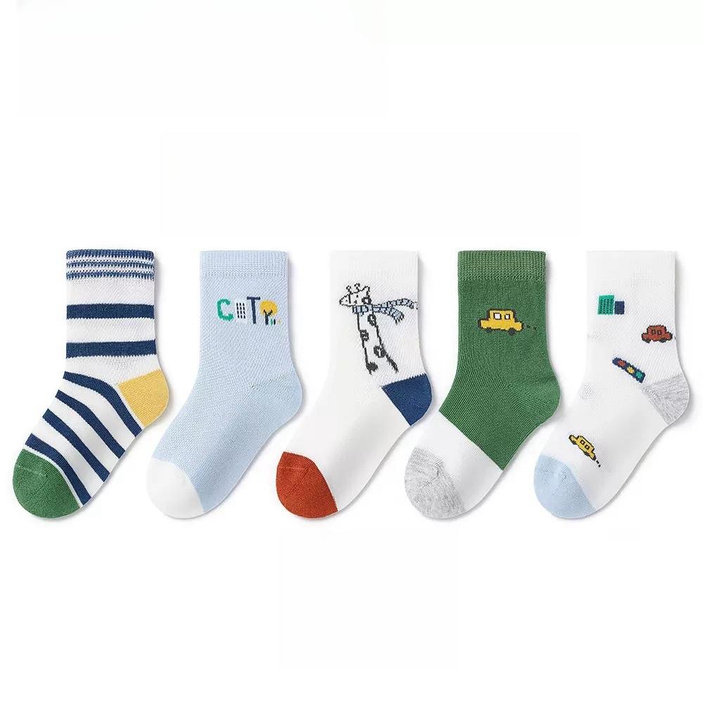 

Носки для девочек 5 пар/партия весна-лето хлопковые детские носки с милым цветочным узором для детей 9-14years (19-23cm)