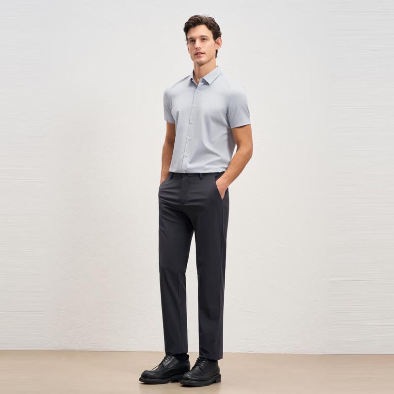 EMZ Men's Modal Blend Short Sleeve Business Casual Shirt