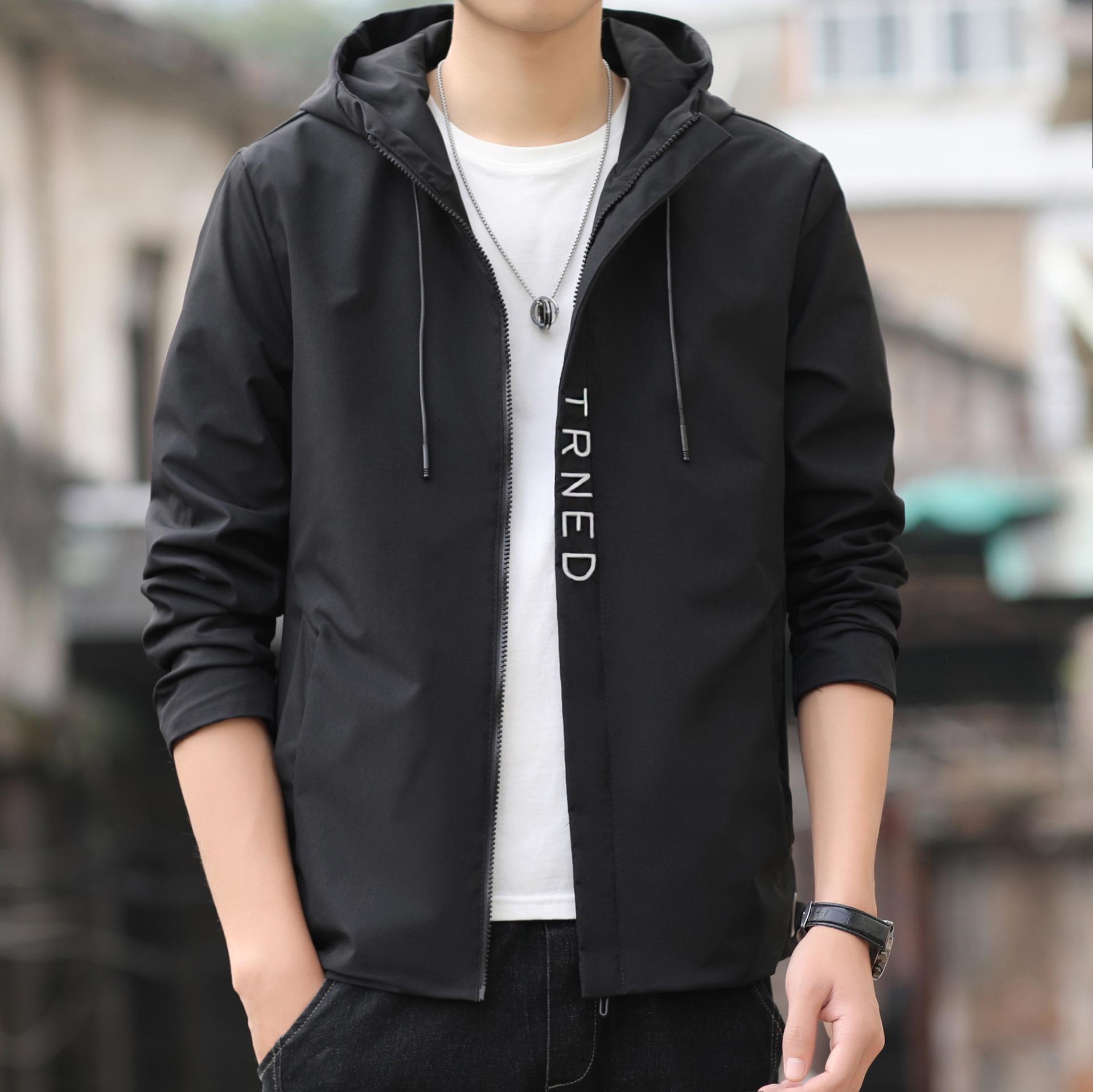 

Men s 2021 Spring/Autumn Hooded Casual Print Jacket M хакі