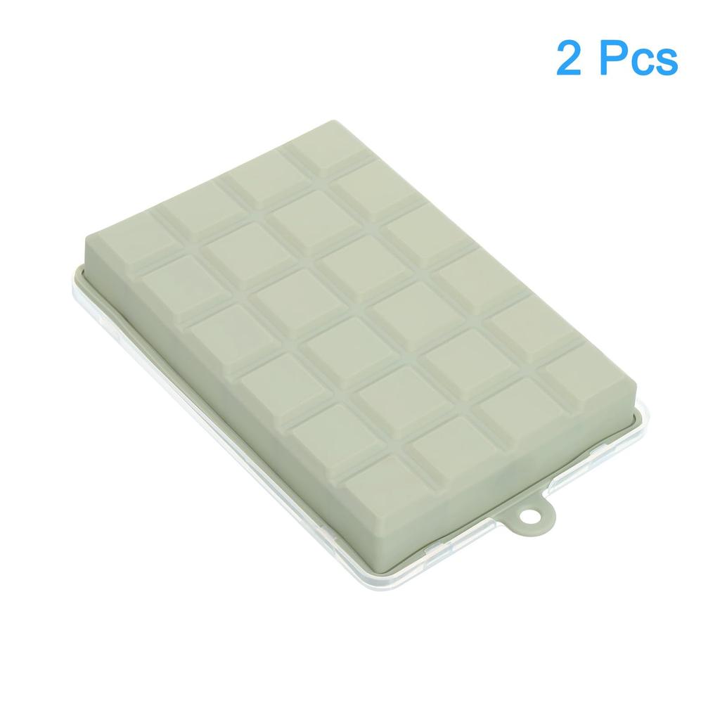 Uxcell Set of 2 Silicone Ice Cube Trays (Freezer Safe), Square Ice Cube Molds, 24 Cubes Per Tray, for Cocktails, Chocolate, Juice, and Ice Cream