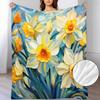 1pc Narcissus Pattern Flannel Small Blanket Soft Warm Blanket, Suitable for Sofa Blanket, Home Leisure Blanket, Air Conditioning Blanket, Nap Blanket,