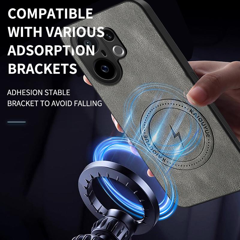 For vivo S30 Pro mini/vivo X200 FE Case Simple Stylish Magnetic Suction Luxury PU Leather Skin-friendly Anti-drop Back Cover