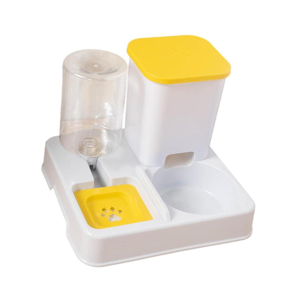 Automatic Dog Cat Feeder 2 In 1 Feeder and Waterer Set Food and Water Supply Portable Removable Dry and Wet Separation