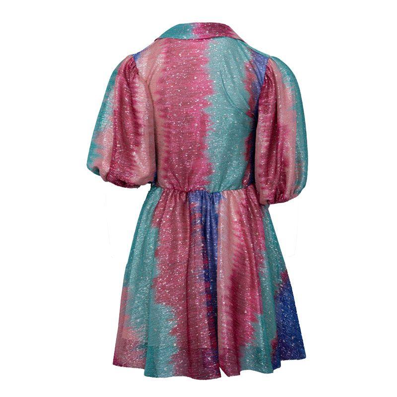 Robe courte coco arc en ciel à paillettes col v Femme HOLLY AND JOEY