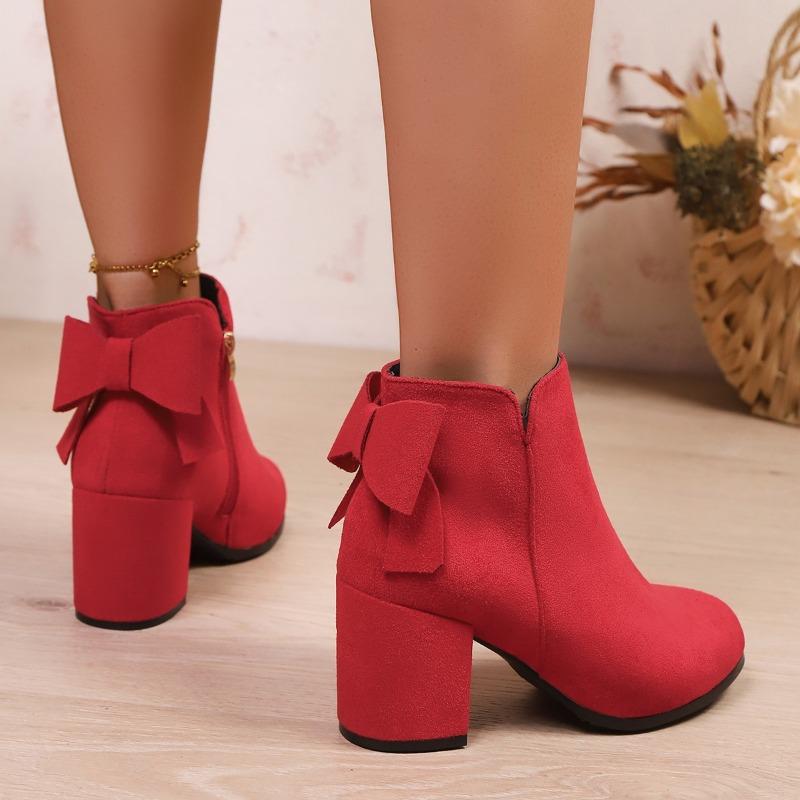 2025 Autumn Women Comfortable Retro Ankle Boots Fashion Flock Party Shoes Women Trend High Short Boots Big Size Zapatos De Muj