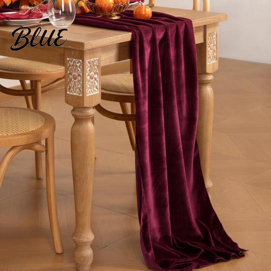 Burgundy Velvet Table Runner Christmas Runner Atrovirens 120 x 29 Wedding Reception Linens Inch Holiday for Weddings Parties Long Decoration