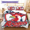 Sydney Roosters Power Bedding Quilt Set Quilt Cover Pillowcase Home Decoration Birthday Gift (1 * Duvet Cover + 2 * Pillowcase, Without Core)