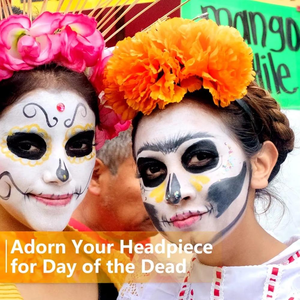 Large Marigold Flower Heads Artificial Silk Marigold Fake Flower Diwali Day Of The Dead Decorations Marigold Garland