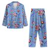Women's 2 Piece Printed Suit Long Sleeve Button Up Top Wide Leg Pants Suit Set Pajamas Home Casual Suit