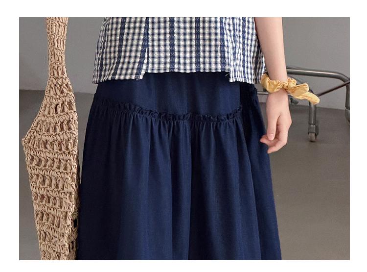 New Korean plaid sleeveless top and skirt for girls' summer outfit, stylish and fashionable two-piece set for children