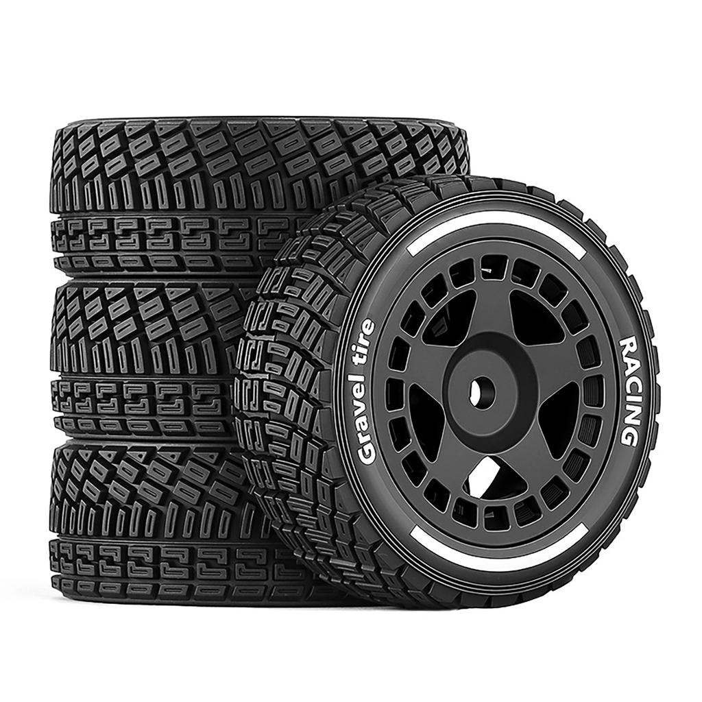 4pcs 60*22mm Wheel Rim & Tire Set for 1/14 MJX Hyper Go 14301 14302 14303 14304 RC Rally Off-Road Buggy Upgrade Accessories
