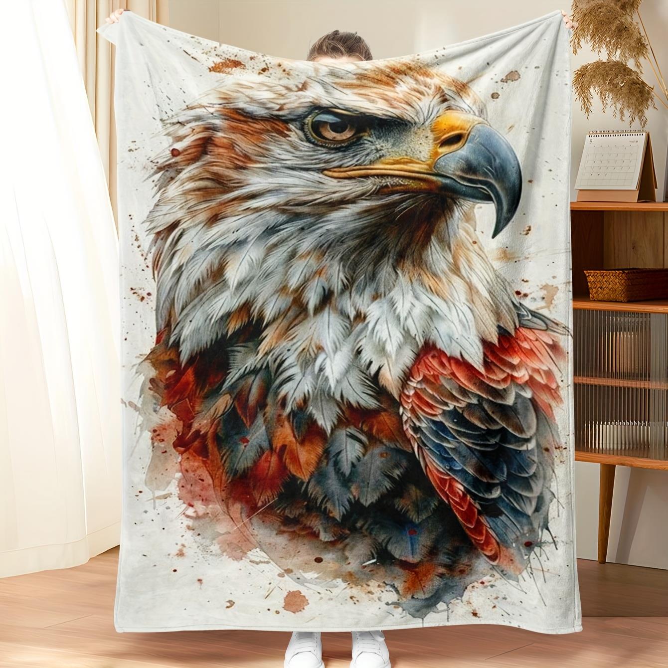 

Painted eagle pattern Flannel printed blanket suitable for all seasons suitable for living room office sofa and travel 180x250CM 75x90cm