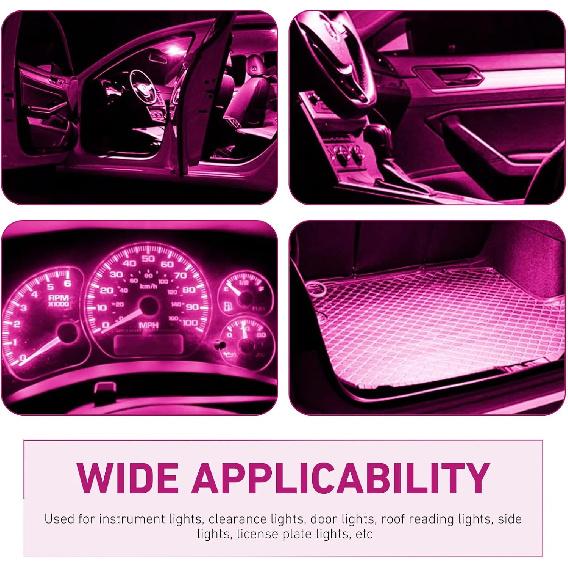 10 PCS T10 194 168 3020 SMD LED Dashboard Instrument Bulbs, Extremely Bright Panel 12V Gauge Cluster Dash Light with Twist Lock Socket, Universal for
