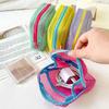 Square Mesh Makeup Pouch Dopamine Style Mini Coin Purse with Zipper Portable Multi-purpose Storage Bag