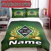 3pcs Duvet Cover Set (1*Duvet Cover + 2*Pillowcase, Without Core), Custom Name Borussia Monchengladbach Pattern Bedding Set, Home Bedroom Decor Gift