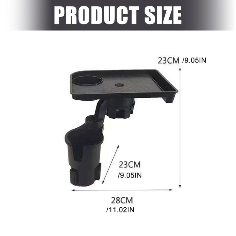 Car Cup Holder Expansion Tray With Nonslip Surfaces For Easy Access To Drinks And Snacks While Driving