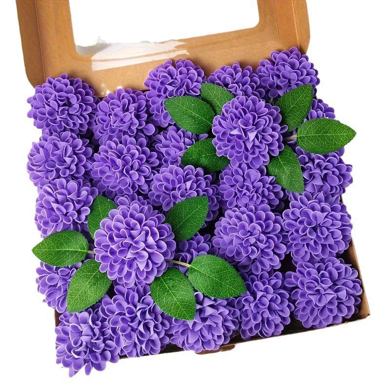 

Artificial Dahlia & Ball Chrysanthemum Foam Flowers - Wedding & Valentine s Day Bouquet Decor OPP Bag (25 pieces/bag) фіолетовий