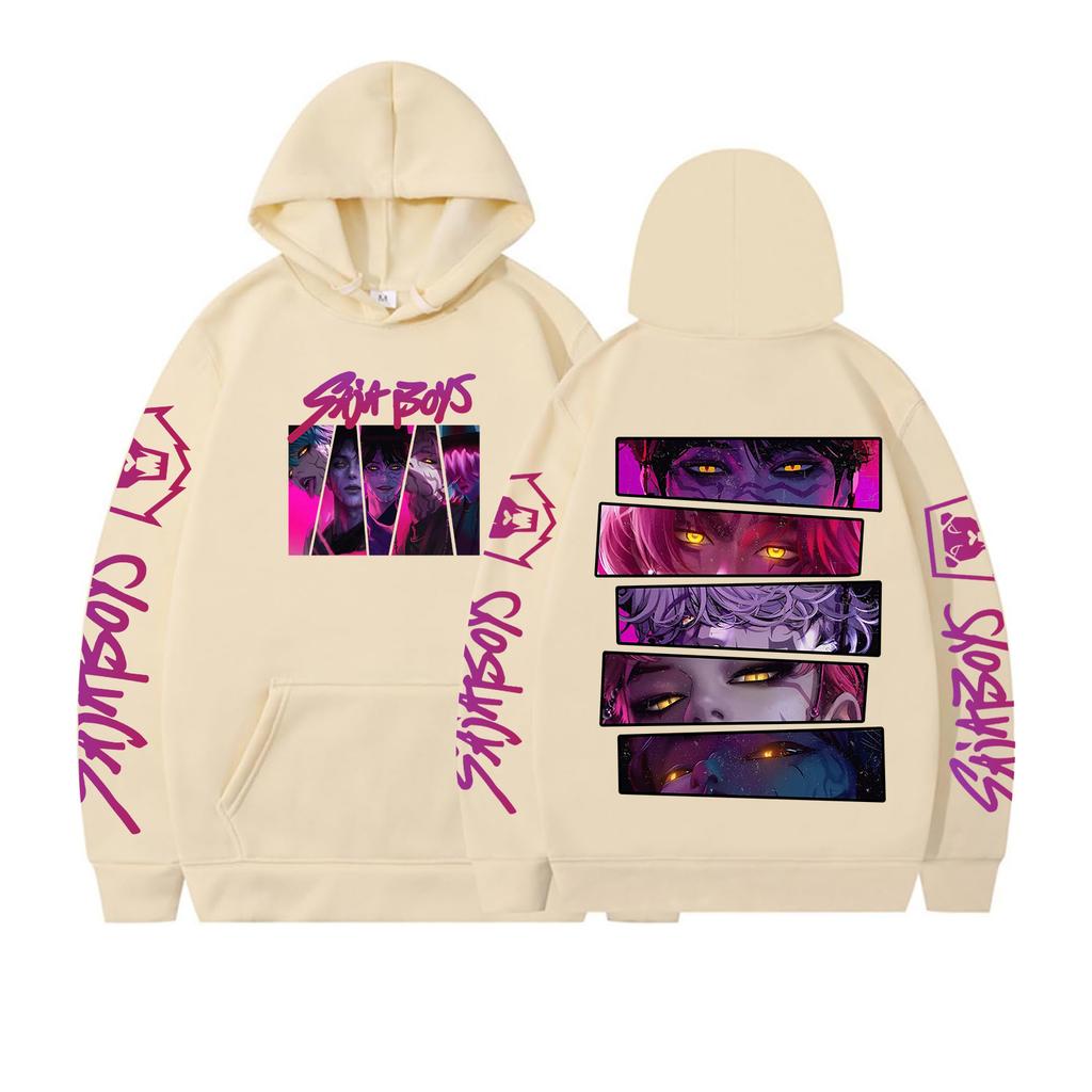 Kpop Demon Saja Boys Anime Male and Female Cosplay Tops Hoodies Retro Autumn and Winter Printed Hoodies Pullover