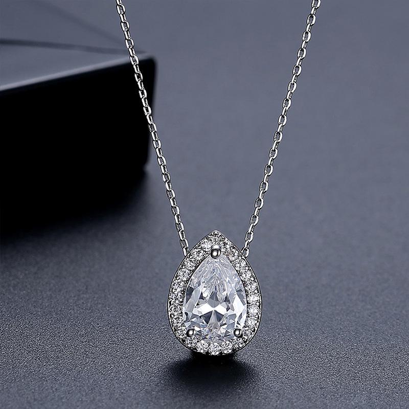 

Золотистый циркон, кулон-капля воды, ожерелье: Минималистичный корейский чокер для женщин