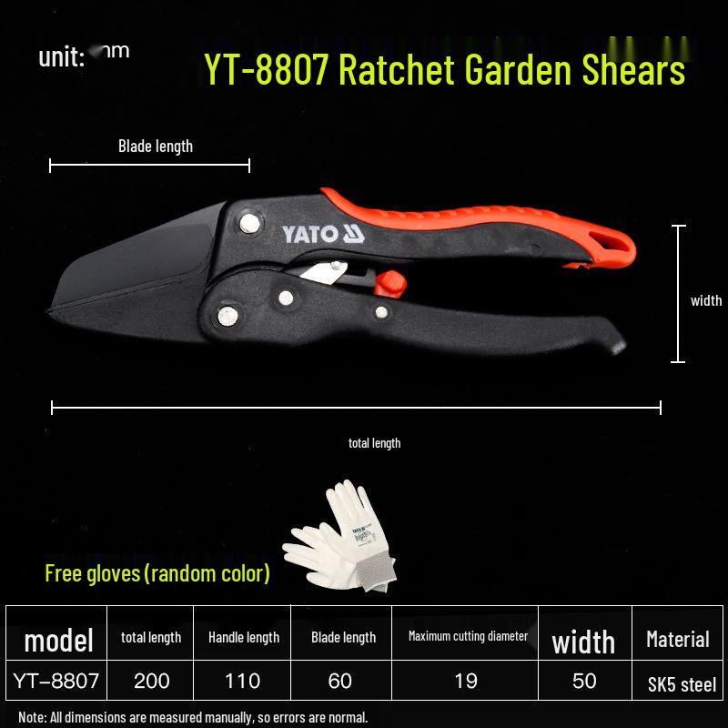 YATO Garden Shears for Pruning, Grafting, and Cutting Thick Branches