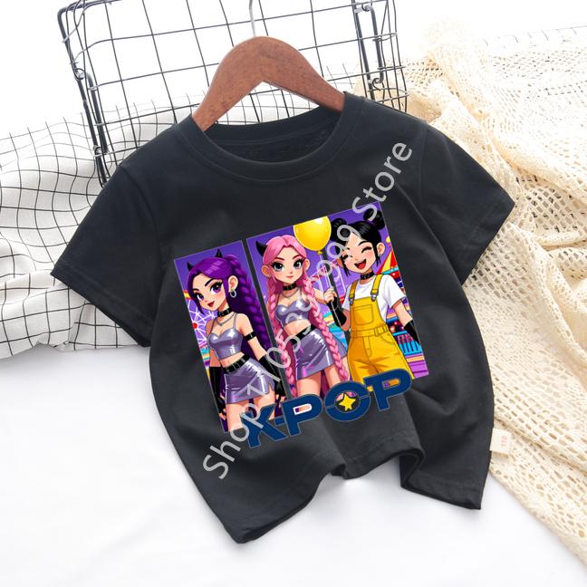 Kpop Childrens T Shirt Cartoon Graphic Short Sleeve Summer Comfortable Top Funny Gift for Fans Harajuku TShirts Girls Clothes