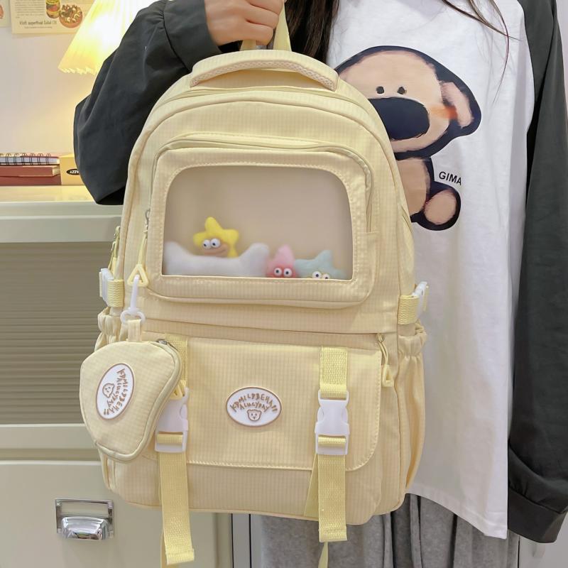 Plaid Backpack Women's Large Capacity Backpack Student Schoolbag Travel Bag