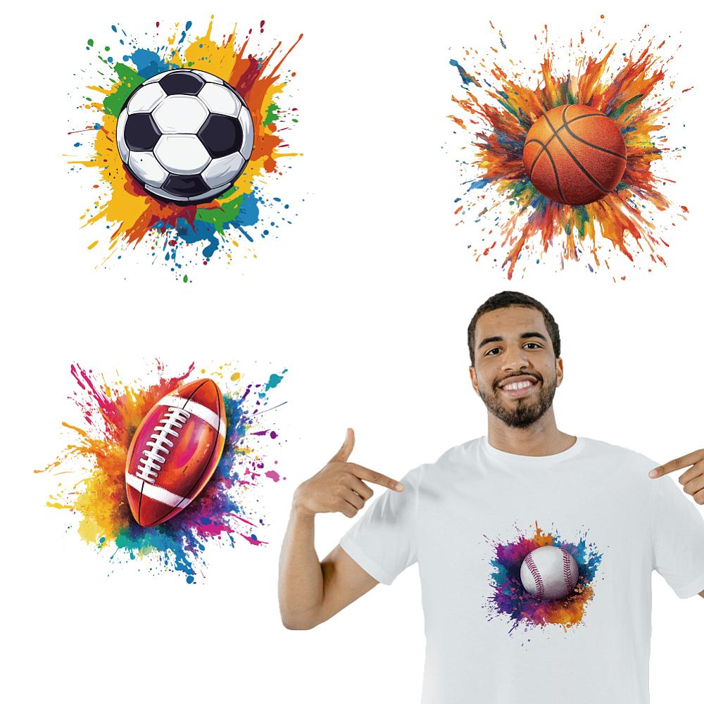 4Pcs 4 Styles Plastic Heat Transfer Film Logo Stickers Set for DIY T-Shirt Bags Hats Sports 195~230x216~230mm 1pc/style