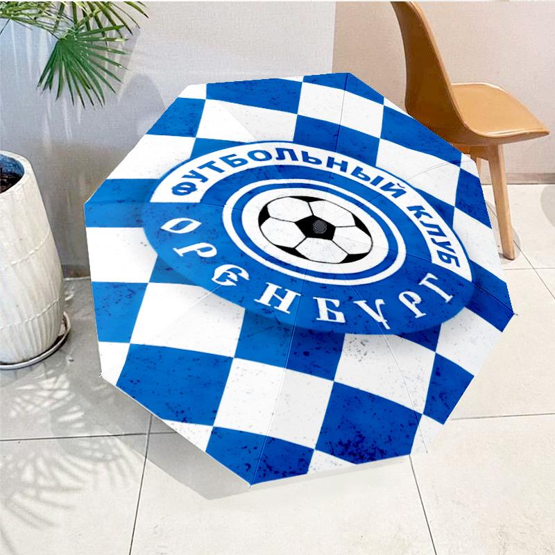 Soccer Club Emblem Design Printed Automatic Umbrella, 8-Frame for Travel, camping, Casual Umbrella, Essential Gift for  for family and friends