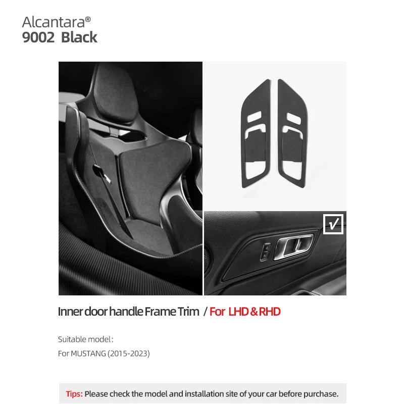 Make of Alcantara Betterhumz For Ford Mustang 2015- Auto Door Bowl Handle Trim Sticker Tuning Decor Car Interior Accessories