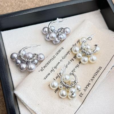 Korean Style Sweet Pearl Tassel Earrings - Beaded Design for Autumn & Winter