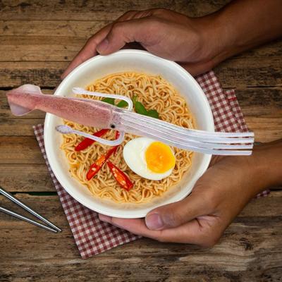 2 Stück Tintenfisch Nudelgabel Hitzebeständig Antennen Salat Serviergabel Niedliche Tintenfischförmige Kochwerkzeuge für Ramen Pasta Salat