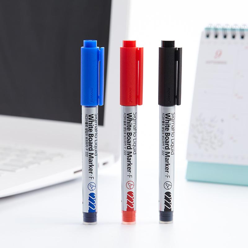 Munami MONAMI 222 Erasable Whiteboard Marker - Fine Tip, Water-based, Felt Tip Pen красный