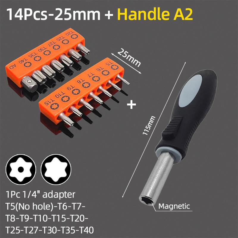 25mm Torx șurubelniță biți set Tamper Door securitate burghiu biți 1/4 "șurubelniță hexagonală cheie cu clichet mâner reparare scule de mână