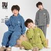 Duoduojia Boys' Bear Embroidery Fleece Loungewear Set
