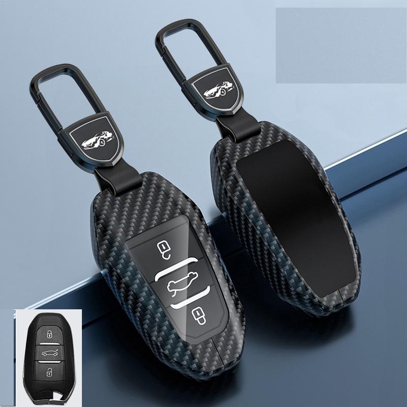 Carbon Fiber Alloy Car Remote Key Fob Case Cover For Peugeot 208 308 508 3008 5008 For Citroen C4 Picasso Ds3 Ds4 Ds5 Ds6
