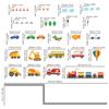 DECOWALL Transport Wall Stickers for DIY Wall Transfer Wall Art Stickers for Decorative Living Kitchens DS-8047 Kindergarten, Nursery, Kids' Rooms, -