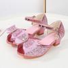 Girls Summer High Heel Sandals Kids Princess Elsa Crystal Shoes Little Girls Medium Older Kids Shoes Baby Mary Jane Shoes