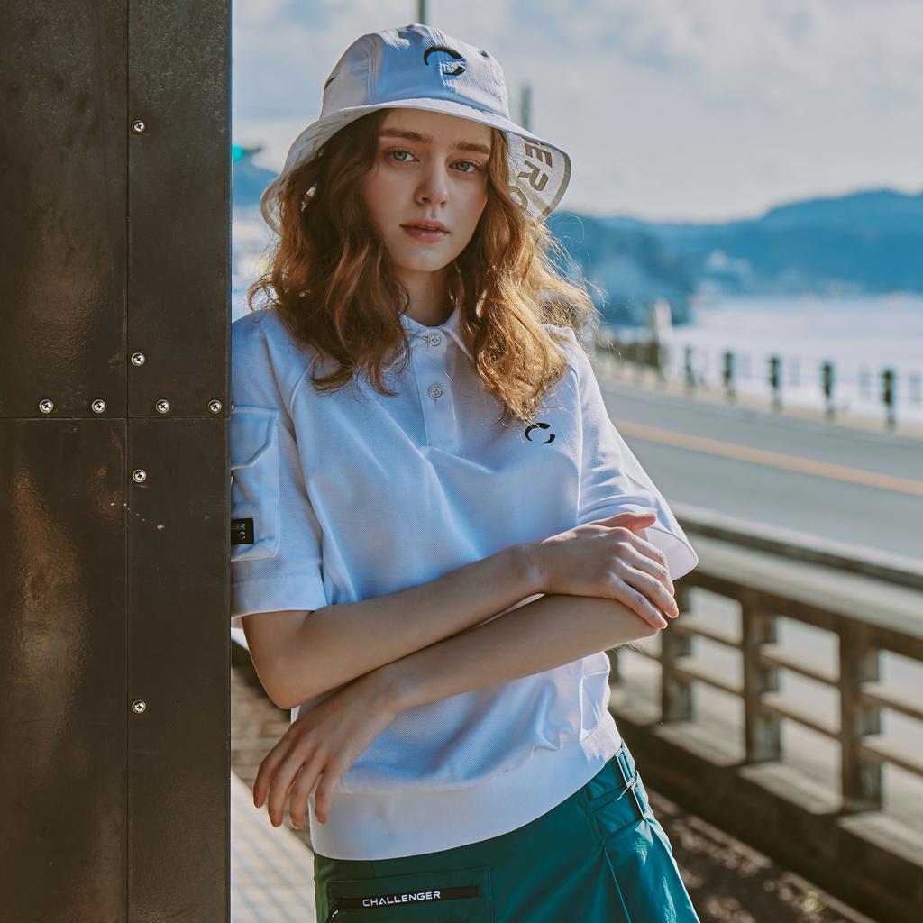 CHALLENGER Pq Fabric Sleeve Pocket Women'S Blouson Short Sleeve T-Shirt White