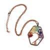 Handmade Hexagonal Tree of Life Necklace with Crushed Stone Crystals N16