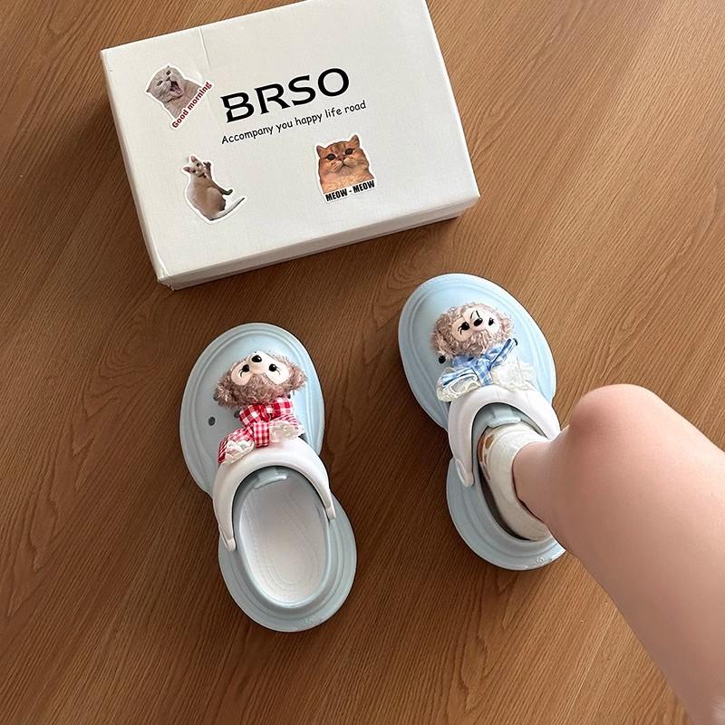 Cute shit-stepping Sherry Mei non-slip thick-soled women's hole shoes spring and summer new outer wear color matching bag head slippers